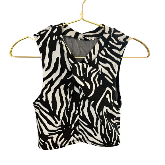 Zara zebra sleeveless crop top. Size Small. EUC. Adorable! - Picture 2 of 6